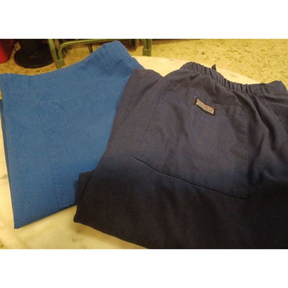 Scrub Bottoms Pair Both XXS 1 Navy 1 Royal Blue - Picture 4 of 4